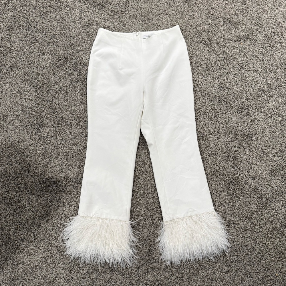 Rachel Gilbert Feather Trim Pants